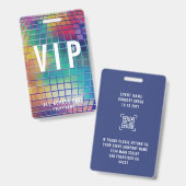 Custom VIP Concert All Access Pass QR Code Disco Ausweis (Vorder- & Rückseite)