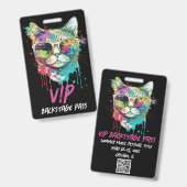 Custom VIP Concert Backstage Pass QR Code ID Ausweis (Vorder- & Rückseite)