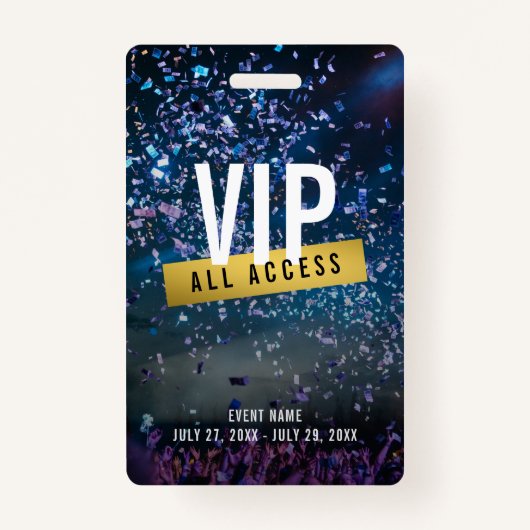 Custom VIP Gold All Access Concept Abzeichen Ausweis (Vorderseite)