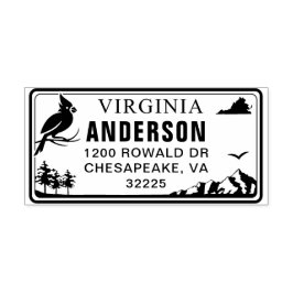 Custom Virginia License Plate Rücksendeadresse Bri Permastempel