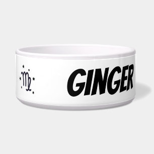 Custom Virgo Zodiac Signature Keramik Pet Bowl Napf