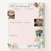 Custom Vision Board Moderne Script Floral Rose Notizblock (Rückseite)