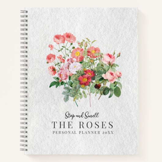 Custom Vision Board Moderne Script Floral Rose Notizblock (Vorderseite)