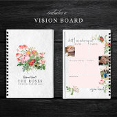 Custom Vision Board Moderne Script Floral Rose Notizblock