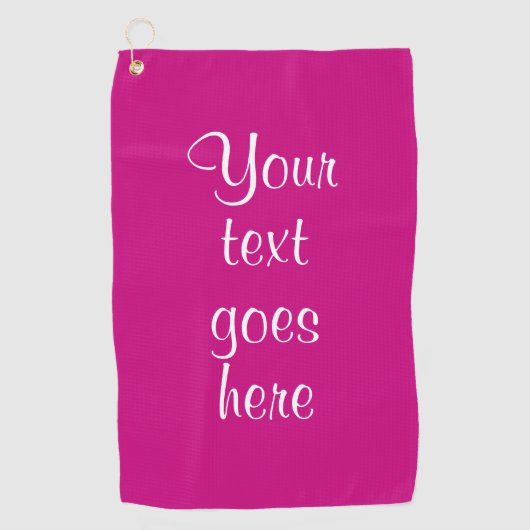 Custom Viva Magenta Template Typografie Script Golfhandtuch (Vorderseite)
