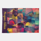 Custom Vivid Abstract Geometric Art  Geschirrtuch (Horizontal)