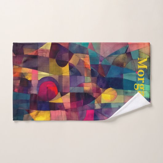 Custom Vivid Abstrakt Geometric Art Badhandtuch Set (Handtuch)