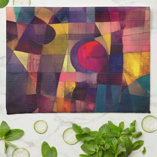 Custom Vivid Abstrakt Geometric Art Geschirrtuch (Gefaltet)