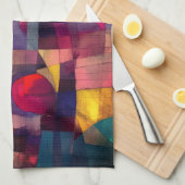 Custom Vivid Abstrakt Geometric Art Geschirrtuch (Viertel Falte)