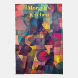Custom Vivid Abstrakt Geometric Art Geschirrtuch