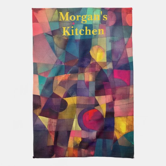 Custom Vivid Abstrakt Geometric Art Geschirrtuch (Vertikal)