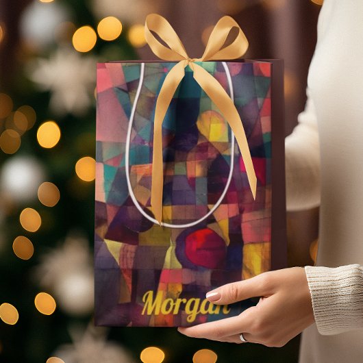 Custom Vivid Abstrakt Geometric Art Mittlere Geschenktüte