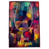 Custom Vivid Abstrakt Geometric Art Mittlere Geschenktüte (Vorderseite)