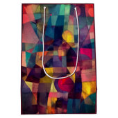 Custom Vivid Abstrakt Geometric Art Mittlere Geschenktüte (Rückseite)