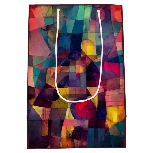 Custom Vivid Abstrakt Geometric Art Mittlere Geschenktüte (Rückseite)