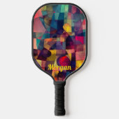 Custom Vivid Abstrakt Geometric Art Pickleball Schläger (Vorderseite)