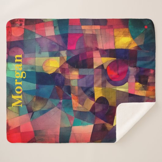 Custom Vivid Abstrakt Geometric Art Sherpadecke (Vorderseite (Horizontal))