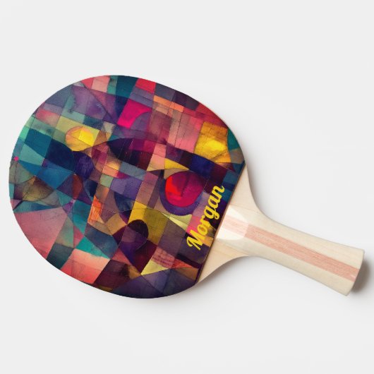 Custom Vivid Abstrakt Geometric Art Tischtennis Schläger (Seitenansicht)