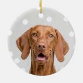 Custom Vizsla Dog Foto Keramik Ornament (Hinten)
