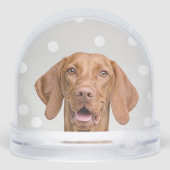 Custom Vizsla Dog Foto Schneekugeln (Rückseite)