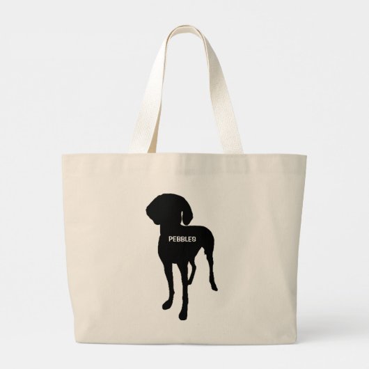 CUSTOM Vizsla Silhouette Jumbo Stoffbeutel (Rückseite)