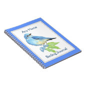 Custom Vogelbeobachtung Journal Watercolor Blue Bi Notizblock (Rechte Seite)