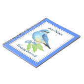 Custom Vogelbeobachtung Journal Watercolor Blue Bi Notizblock (Linke Seite)