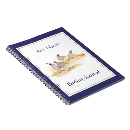 Custom Vogelbeobachtung Journal Watercolor Califor Notizblock (Rechte Seite)
