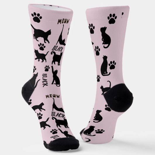 Custom Void Cat Socks | Cute Black Cat Mom Gift Socken (Gewinkelt)