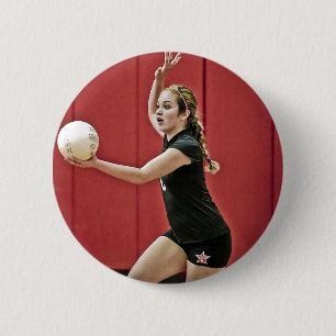 Custom Volleyball Foto Sport Button