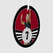 Custom Volleyball Foto & Text Weihnachtsdekoration Ornament (Vorderseite)
