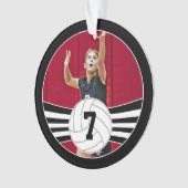 Custom Volleyball Foto & Text Weihnachtsdekoration Ornament (Vorderseite)