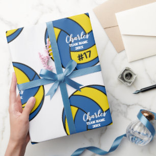 Custom Volleyball Gift Wrap mit Name & Nummer Geschenkpapier