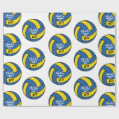 Custom Volleyball Gift Wrap mit Name & Nummer Geschenkpapier (Flach)