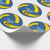 Custom Volleyball Gift Wrap mit Name & Nummer Geschenkpapier (Ecke)