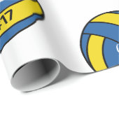 Custom Volleyball Gift Wrap mit Name & Nummer Geschenkpapier (Rolleneckpunkt)