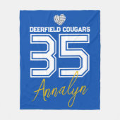 Custom Volleyball Name Number School  Fleecedecke (Vorderseite)