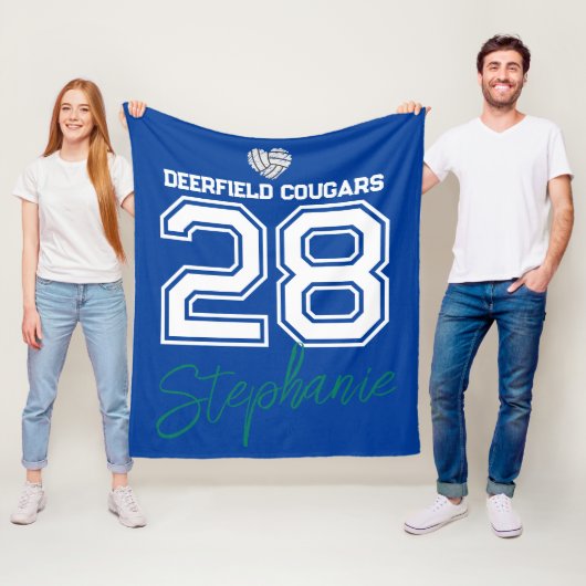 Custom Volleyball Name Number School Fleecedecke (Beispiel)