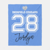Custom Volleyball Name Number School  Fleecedecke (Vorderseite)