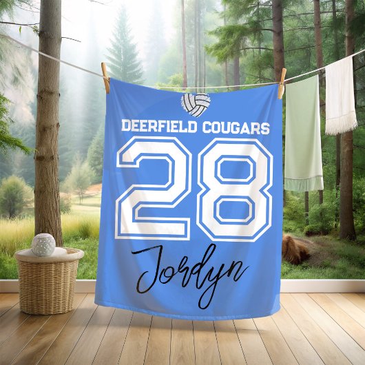 Custom Volleyball Name Number School  Fleecedecke