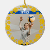 Custom Volleyball Picture Name Year Keramik Ornament (Vorne)