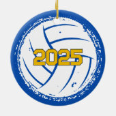 Custom Volleyball Picture Name Year Keramik Ornament (Hinten)