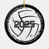 Custom Volleyball Picture Name Year Keramik Ornament (Hinten)