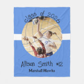 Custom Volleyball Picture Senior Night Graduation Fleecedecke (Vorderseite)