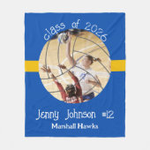 Custom Volleyball Picture Senior Night Graduation Fleecedecke (Vorderseite)