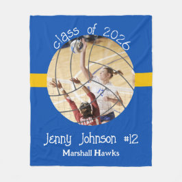 Custom Volleyball Picture Senior Night Graduation Fleecedecke