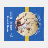 Custom Volleyball Picture Senior Night Graduation Fleecedecke (Vorderseite (Horizontal))