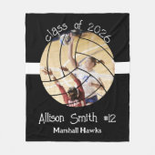 Custom Volleyball Picture Senior Night Graduation Fleecedecke (Vorderseite)