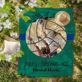 Custom Volleyball Picture Senior Night Graduation Fleecedecke