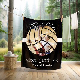 Custom Volleyball Picture Senior Night Graduation Fleecedecke